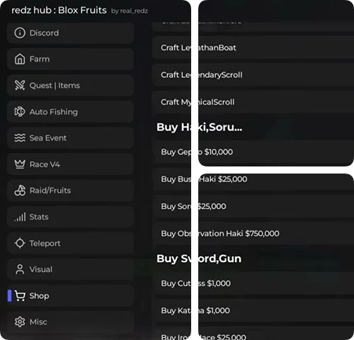 Delta Executor Blox Fruits Script Hub Menu